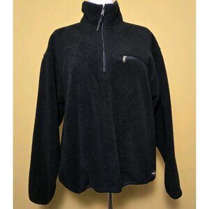 Vintage Perigee Jacket 1/2 Zip Fleece Blue Large Hiking Camping Pockets Made USA